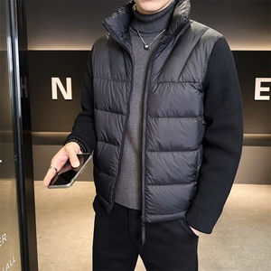 90绒-冬季新款潮流高级感针织袖羽绒服男外套 25A-M-3XL-P245图片