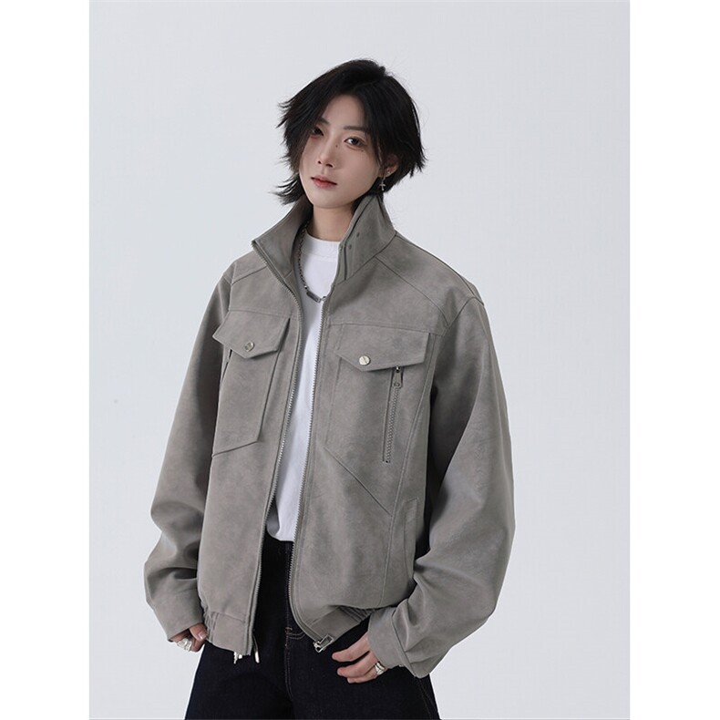 春季新款港风拼接贴袋设计离开夹克外套潮 XZ213-JK1002-P85控128图片