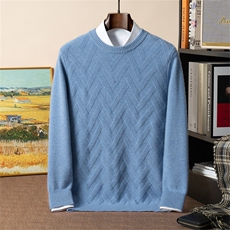 2025年秋季新款七针双股加厚针织男士羊绒衫时尚休闲通勤百搭，男装羊绒套衫，星纬羊绒