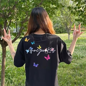 花卉字母刺绣短袖t恤女夏季设计感小众美式复古潮牌上衣图片