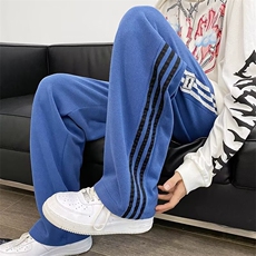 休闲裤男韩版潮流条纹拼色高街2024春夏新款ins宽松长裤K3418-P36，男装休闲裤，星座412