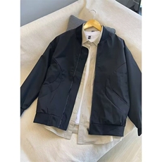 简约宽松型方领春季长袖常规款卡其色飞行员夹克外套男W6352-P43，男装夹克，星座412-2