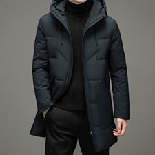 新款2023冬季羽绒服男装白鸭绒连帽外套中年爸爸装YYYR225-P320图片