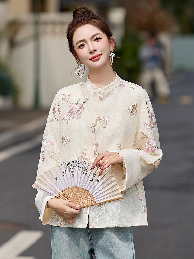 新中式国风刺绣外套女春秋轻奢高级感小个子减龄小香风防晒衣上衣,女装短外套,依如秀(原杭风阁)