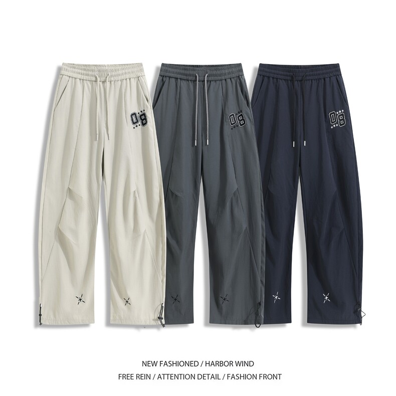 2025夏季新款美式潮流褶皱速干宽松休闲裤B315-K25564-特p35控68,男装休闲裤,电商B315