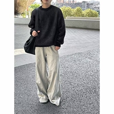 圆领条纹毛衣男款秋冬新款时尚套头针织衫日系复古宽松百搭上衣服，男装针织衫/毛衣，星座1013