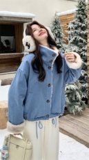 数据好主推蓝色加厚兔毛内胆工装派克服2C2369008P215K318，女装派克服，2C236