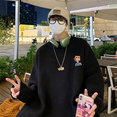 港风新款秋季时尚百搭宽松印花潮流圆领毛衣TPM6840P40控68，男装针织衫/毛衣，电商A268A
