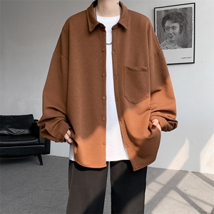 衬衫男春季新款港风宽松大码提花长袖衬衣CS026-P42图片