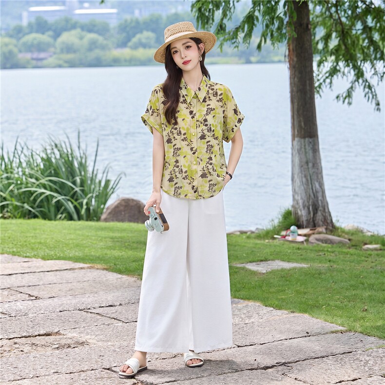 现货！2026年夏季时尚简约大方气质优雅宽松休闲两件套裤套装女,女装套装/套裙,衣之秀