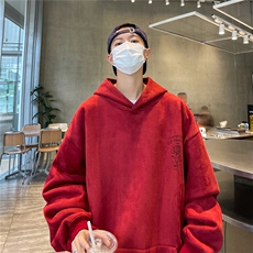 23/秋季360G麂皮绒烧花宽松休闲连帽卫衣JWY252-P55控78，男装卫衣，电商B370