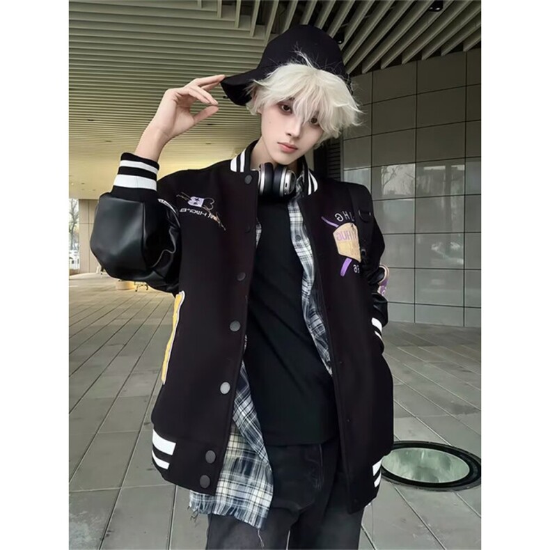 新款2025春秋洋气棒球服外套男女青年夹克上衣J725,男装夹克,星座1116A（原606A-3）