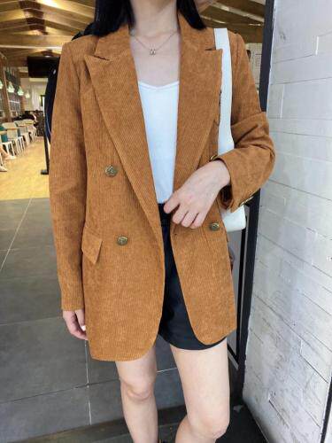 【现货】2021秋季新品灯芯绒西装外套休闲时装不挑人，女装西装，蓝典
