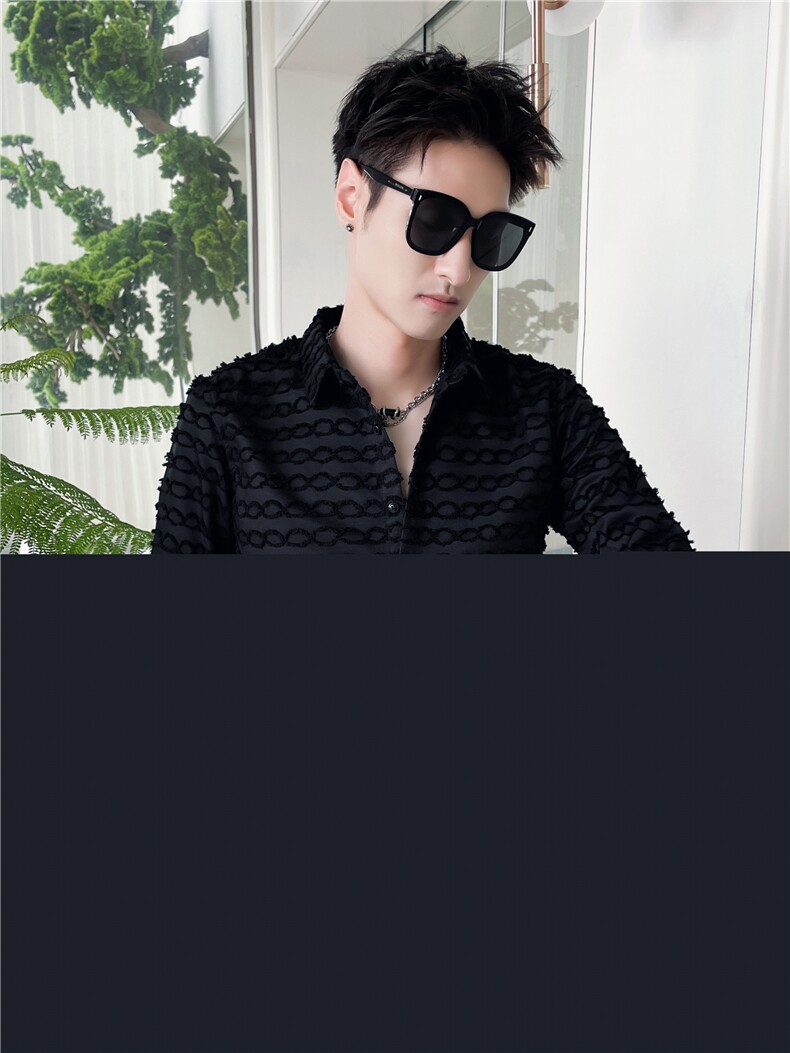 301A-1/H502/P55男士秋季新款韩版修身纯色长袖衬衫男工艺款衬衣,男装衬衫,星座301A-1