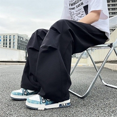 美式褶皱伞兵工装裤男女潮牌宽松阔腿弯刀裤速干休闲裤K6466-P36，男装工装外套，星座412-2