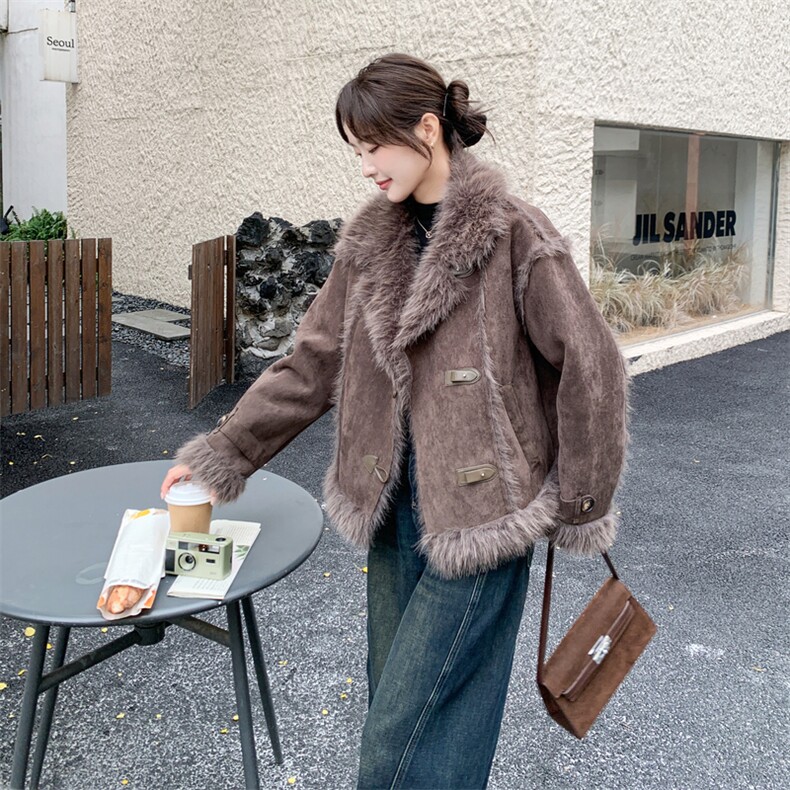 现货主推！！咖色皮毛一体2C203-5590-P215-K328,女装棉衣/棉服,2C203