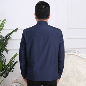  长袖 四季 上班 直筒 外穿 散口袖 商务绅士 立领 夹克 时尚图片