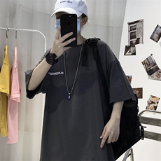 T06常年男士休闲字母印花T恤衫外套圆领半袖五分袖TEE男女中性，男装T恤，星座115A-3