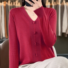 打底衫女2024秋冬季新款百搭V领显瘦针织衫，女装针织衫/毛衣，佳绒包芯纱店