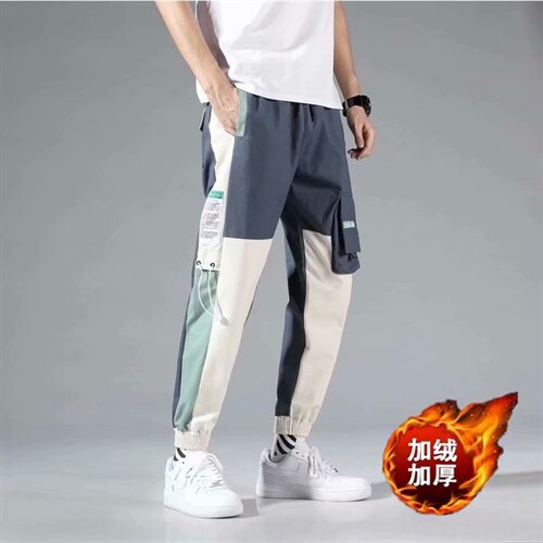 工装裤男休闲长裤子韩版秋冬季宽松潮牌束脚九分裤716-p35 加绒40图片