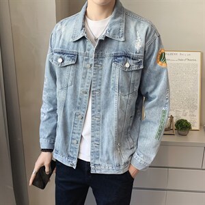 JK822-p90-限价138现货店主风牛仔夹克肥仔量足破洞印花大码，男装夹克，星座103A