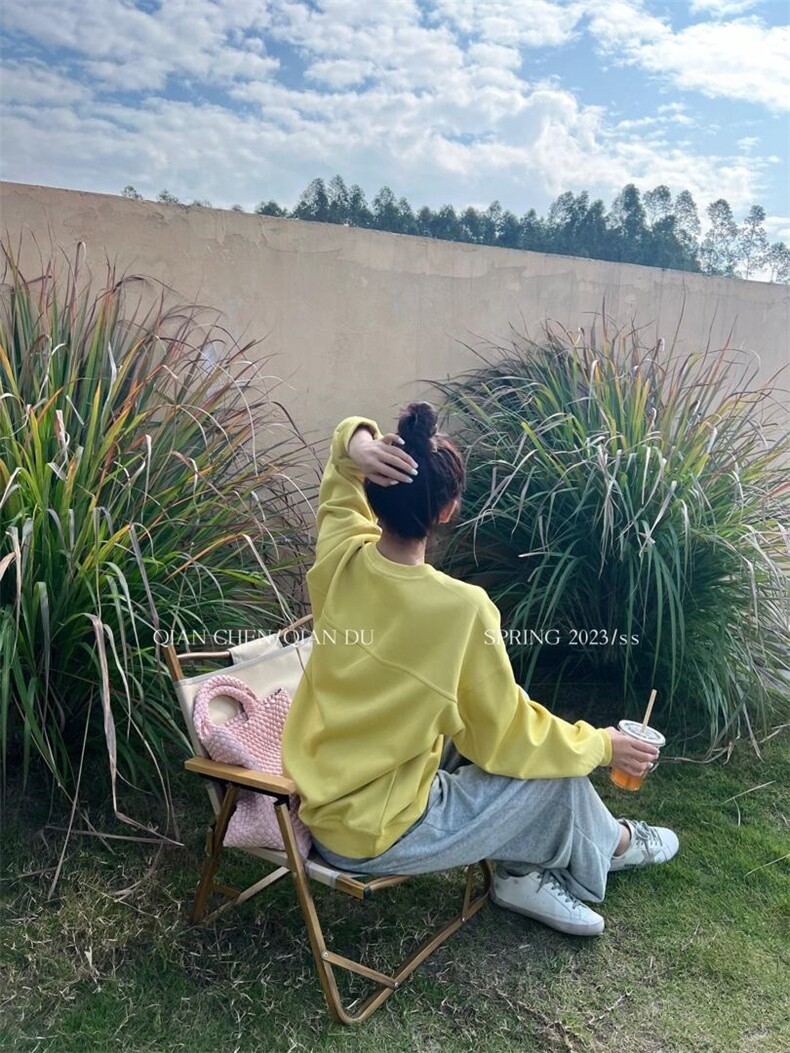 现货春季新款简约卫衣，女装卫衣/绒衫，QIANCHEN 谦晨(1F)