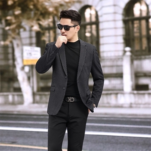 男士千鸟格小西装 厚料小格子西服外套 6103 P165图片
