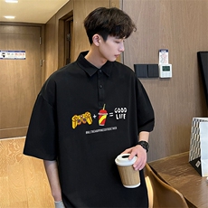 可设48小时支持抖音得物来样二开网眼透气翻领t恤美式短袖POLO衫，男装T恤，电商A486