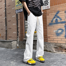 宽松微喇叭百搭黑色纯棉休闲裤K650-特批45，男装休闲裤，星座718-1