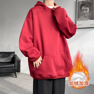 8XL-M连帽卫衣硬挺连帽卫衣男美式复古重磅帽衫加绒外套WY9105P68图片