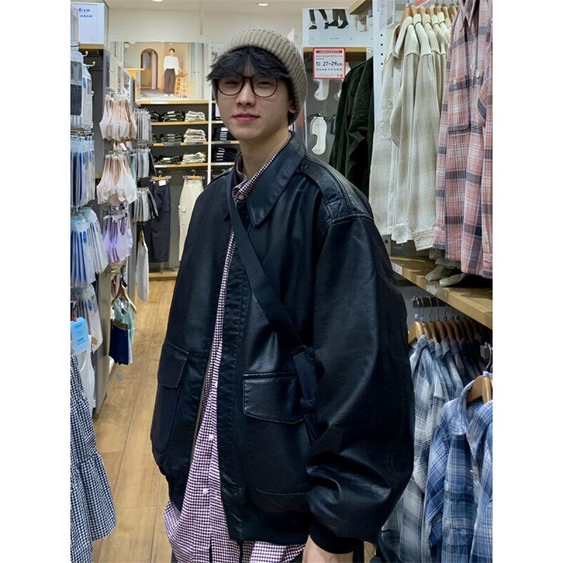 网图现货加厚加棉皮衣飞行员外套1209-1-JK19-P90主推可谈,男装夹克,星座1209-1