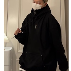 连帽卫衣男秋季新款美式复古潮牌宽松休闲设计感外套LY7666-P40，女装短外套，星座1008