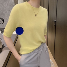 2025年夏季常规时尚百搭休闲宽松简约短袖，女装T恤，麦德绒