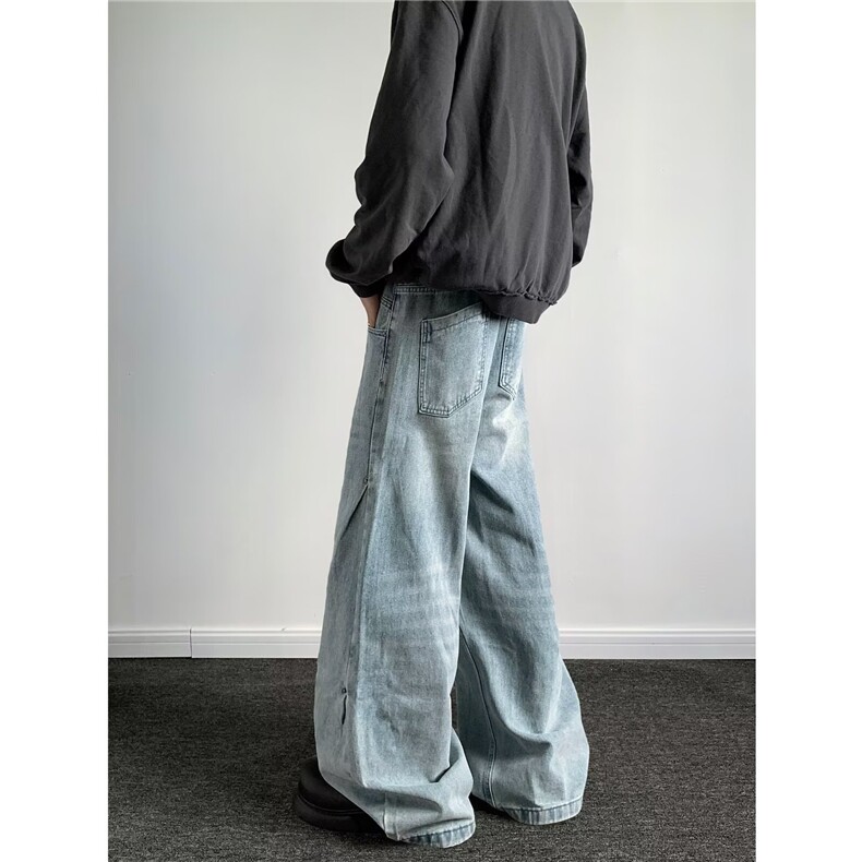 美式高街牛仔裤男潮牌个性宽松休闲裤N357-P50，男装休闲裤，电商D202-1