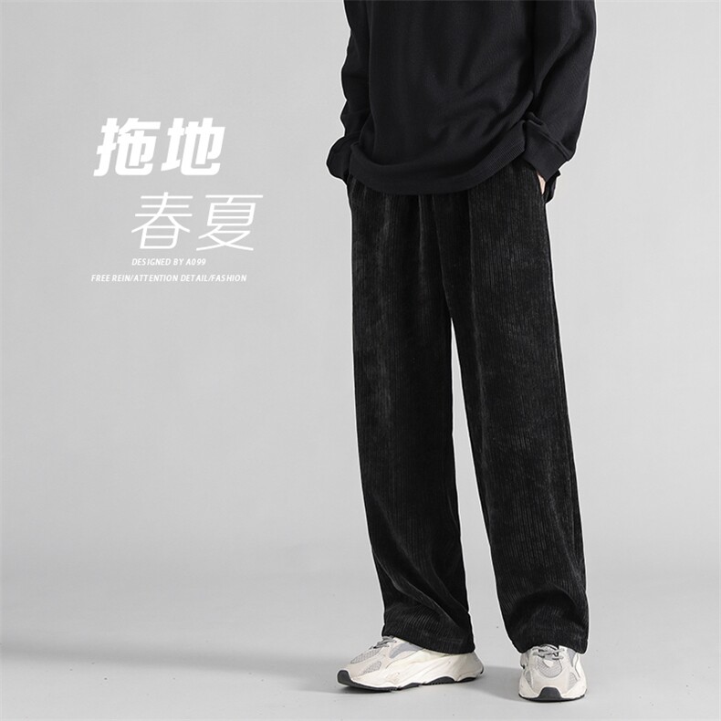 深度库存秋冬加厚拖地裤子灯芯绒宽松休闲裤长裤男K315P35加绒P45图片