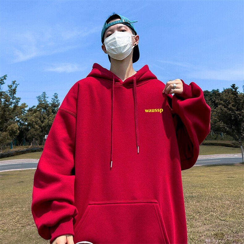 抖音得物供货可提供视频春装重磅美式宽松连帽卫衣DL2355,男装卫衣,电商A486