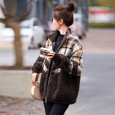 【大量现货】意芙YF9566/2025冬仿羊羔毛绒皮毛一体双11主推新款，女装棉衣/棉服，意芙