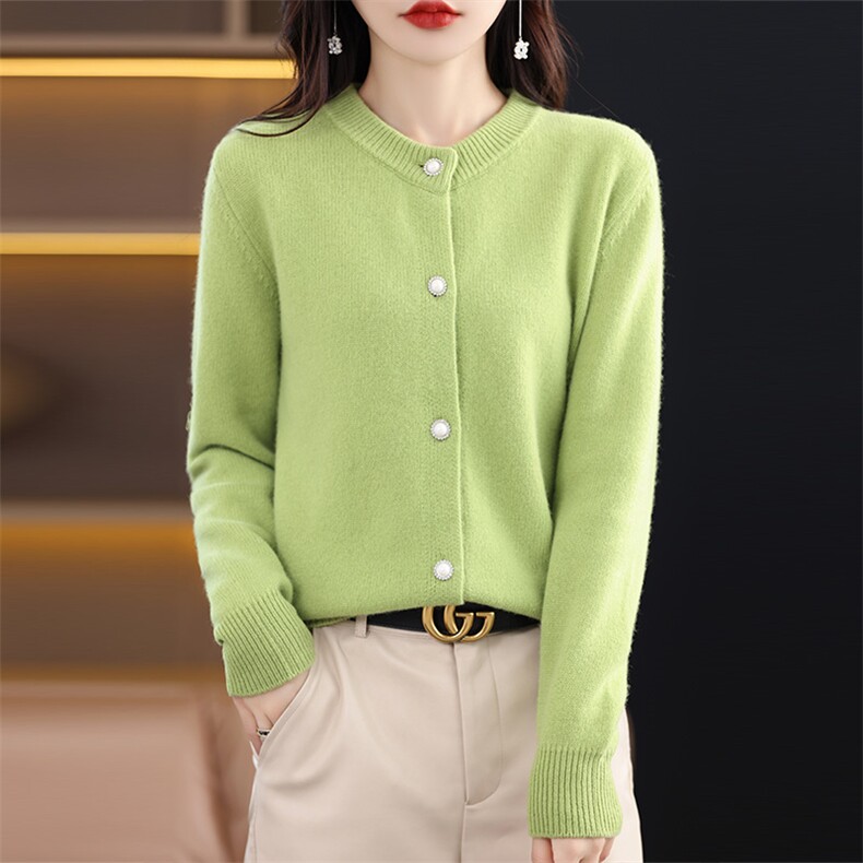 2024年小香风宽松外穿薄款慵懒风羊毛针织衫上衣，女装羊毛衫，赛冬羊绒