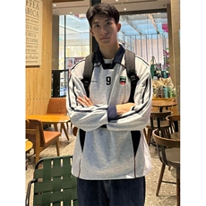 网图有货撞色拼接polo衫球衣美式v领卫衣男A128-常规P55加绒P65，男装卫衣，星座1505