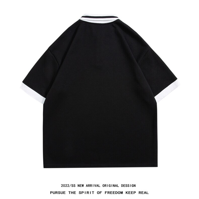 1白底中性风polo衫潮大码M-5XL翻领情侣短袖T恤男DP7741P45控59,男装T恤,星座226-2