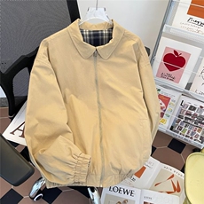 复古格子布双面穿外套男春秋休闲夹克高级感上衣潮牌W9324/P77，男装夹克，星座506B