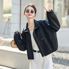 2025年秋季新款时尚休闲GAO级PU皮衣外套，女装短外套，奕薇雅