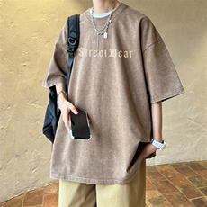 ！2024夏季新款潮牌男士水洗短袖T恤纯棉半袖TX111P38，男装T恤，电商B220