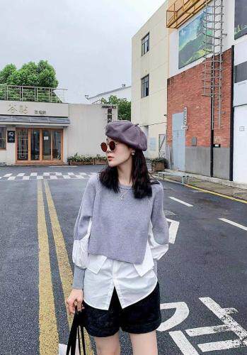 大，假两件拼接针织衫，其它，依柏璐