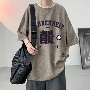风复古亚麻短袖男棉麻t恤男半袖ZT71256-P35