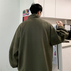 麂皮绒夹克男大码立领褂子外套JK85099-P68加绒款-P78，男装夹克，电商A040