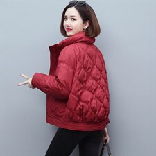 时尚显瘦短款盘扣保暖棉服冬季新款女装棉衣外套，女装棉衣/棉服，雪樱依海
