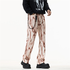 四季潮款美式高街扎染痞帅牛仔裤男宽松直筒显高休闲长裤，男装牛仔裤，电商D218A