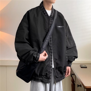 军绿色夹克外套男复古美式设计感棒球领夹克秋工装外套JQ601-P65图片