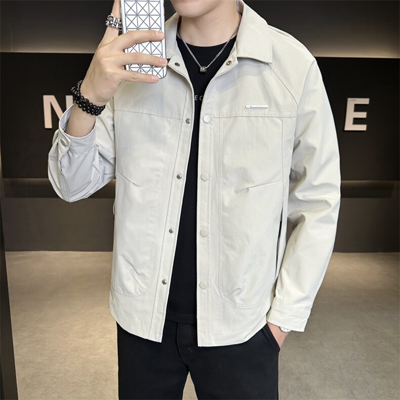 JK539-P80男士外套2025秋季新款休闲时尚百搭翻领夹克,男装夹克,星座507A（原星座306B-2）